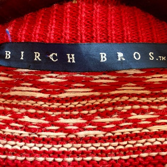 Vintage 80s Birch Brothers Fair Isle Cardigan L Eagles Eye Nordic Sweater Preppy - Picture 8 of 9